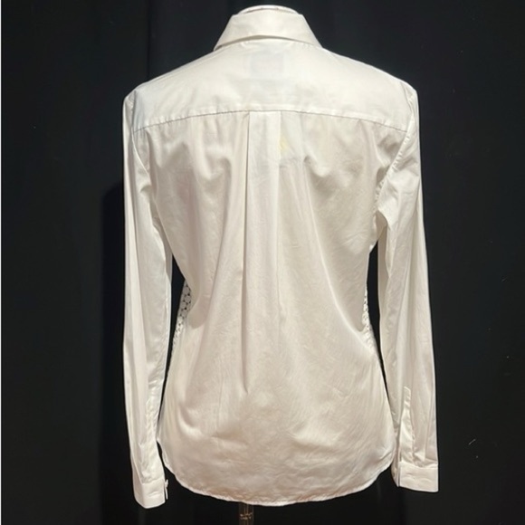 PINK Thomas Pink London Carmen crisp white lace front button-up blouse size 10 - Picture 2 of 13